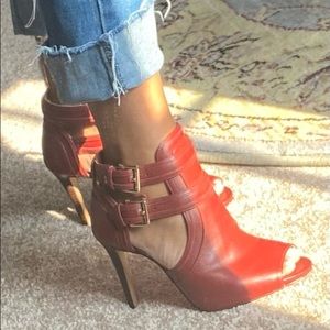 New Micheal Kors  Blaze Leather Peep toe Bootie